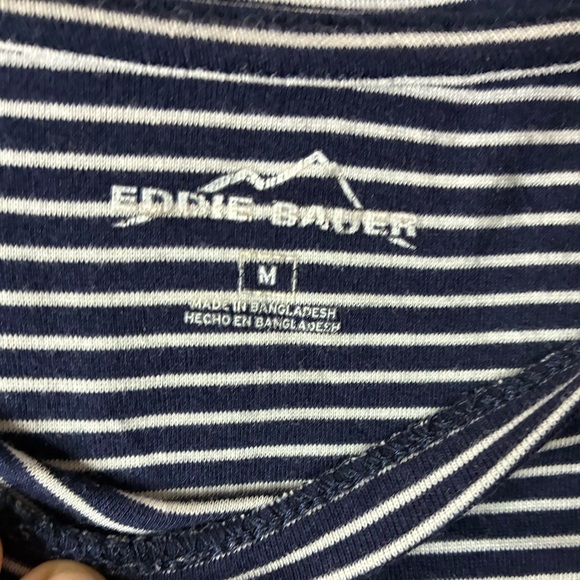 Eddie Bauer Navy & White Stripes Long Sleeve Top M - Picture 7 of 9